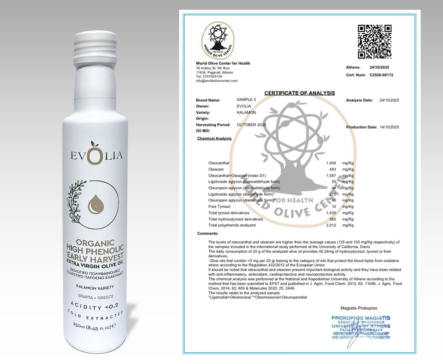 EVOLIA PLATINUM 2000+ polyfenolů BIO Extra panenský olivový olej 0,2 250ml